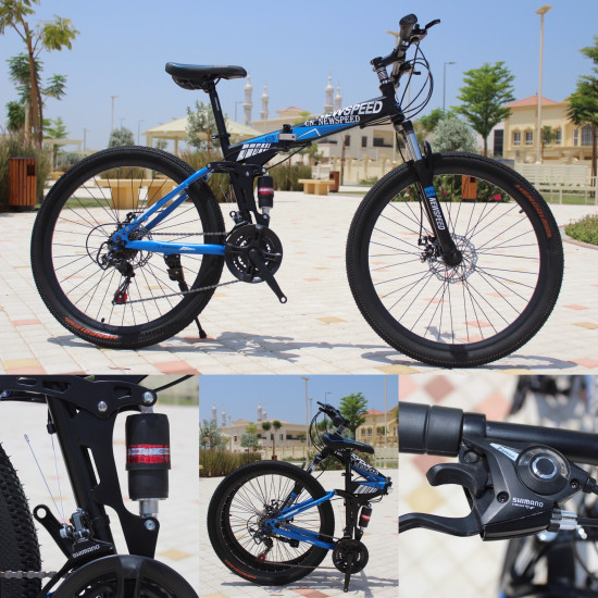  New Speed folding bicycle blue